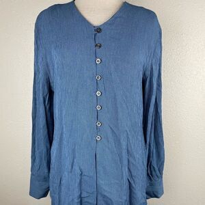 Liz Claiborne Studio Two-Piece Matching Button Down Top & Maxi Skirt Size 8 EUC